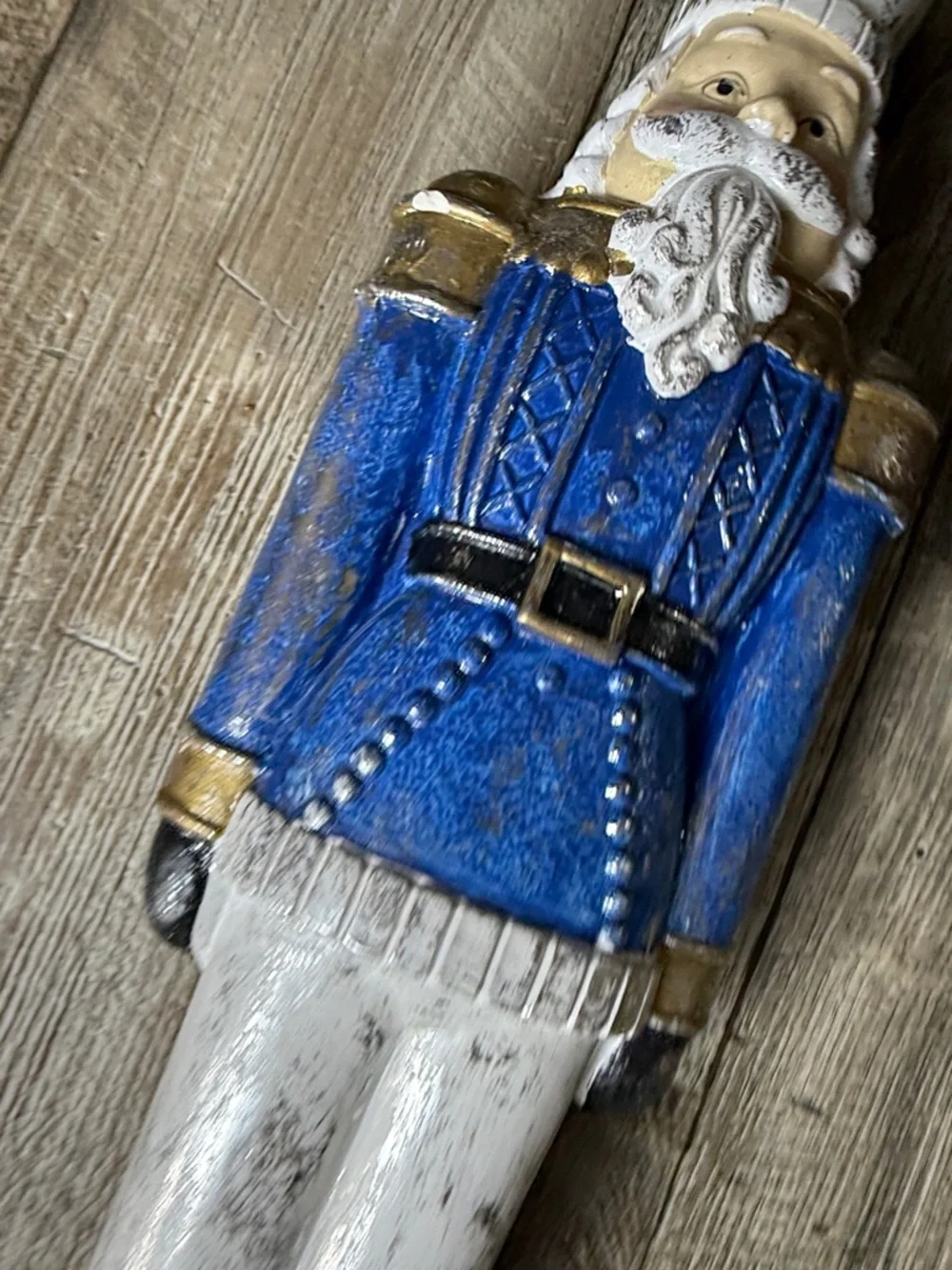 Hand-Painted Blue & Gold Nutcracker Figurine